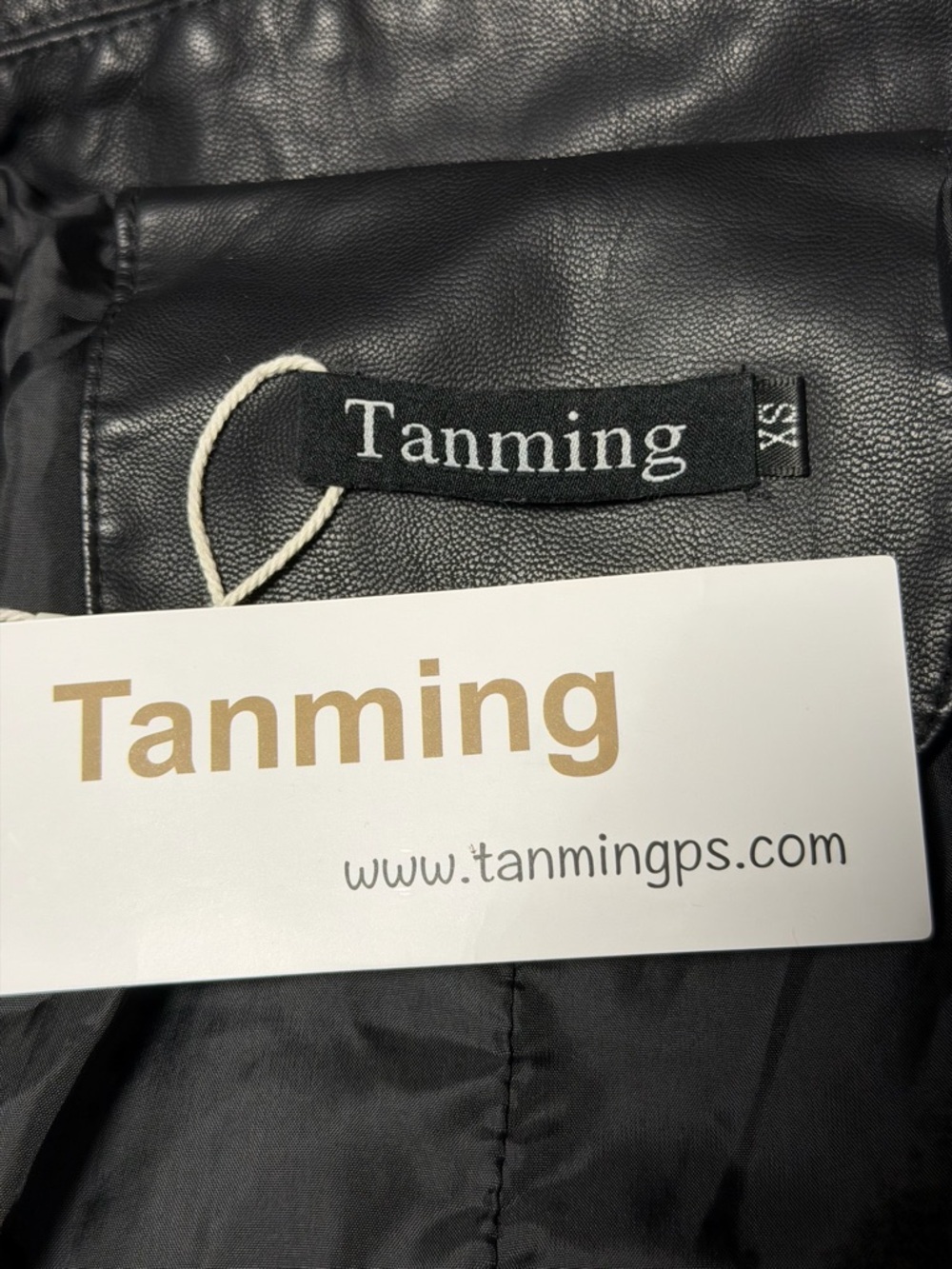 Tanming Faux Leather Biker Jacket Black Size XS NWT - Picture 4 of 9